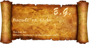 Bazsánt Gida névjegykártya